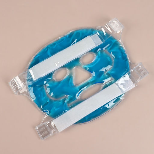 Маска для лица гидрогелевая, охлаждающая/согревающая, 22.5×19.5 см, синяя