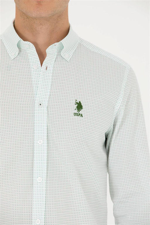 U. S. Polo Assn / Мужская зеленая рубашка с длинным рукавом - U.s. polo assn фото 14