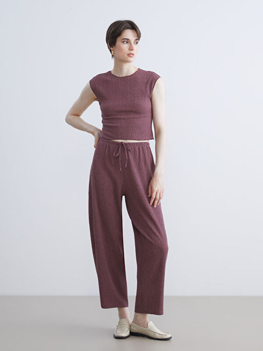 Beli Lastikli Dokulu Kad?n Pantolon