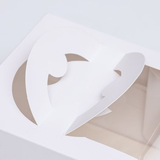 Коробка под бенто-торт с окном, белая, 16×16×12.5 см