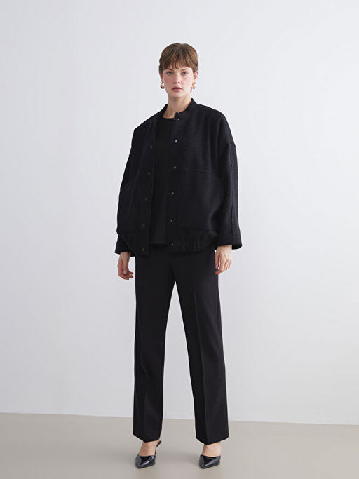 Kolej Yaka Oversize Kad?n Bomber Mont