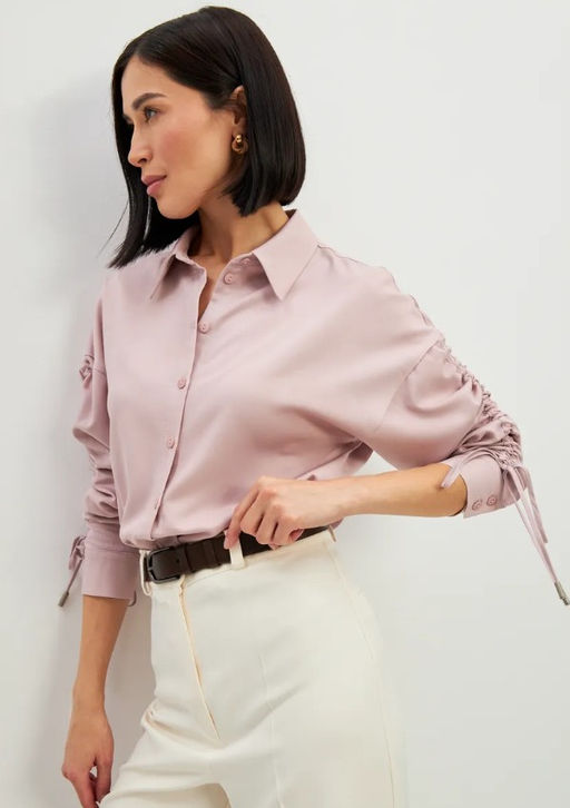 Блузка тонкая джинса OD-858-1 пудра OD-858-1 - Tantino фото 21