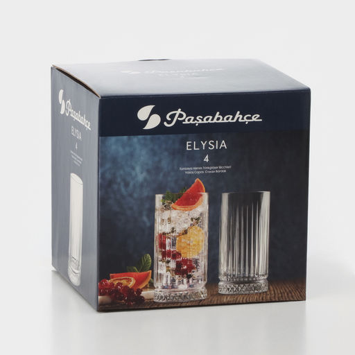 Набор стаканов Paşabahçe Elysia, 450 мл, 4 шт., стекло, прозрачный