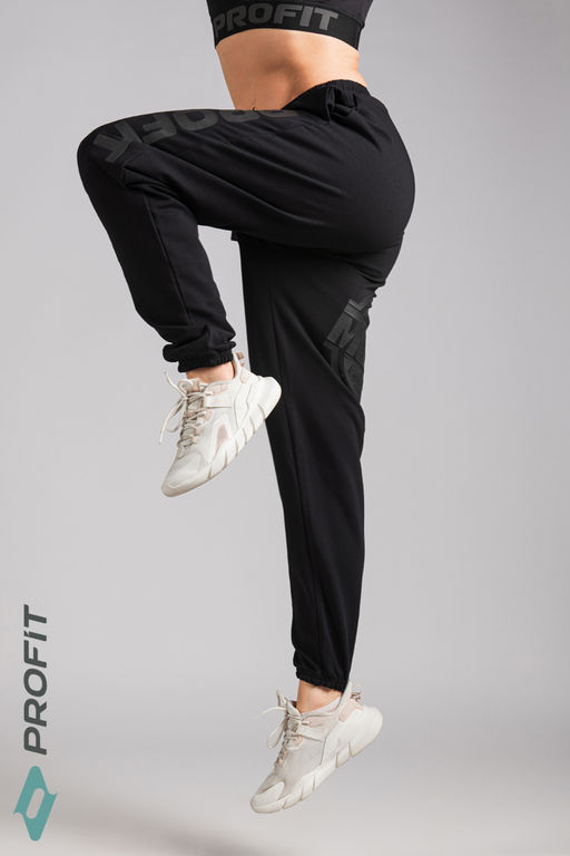 Штаны Майами черные, с черным принтом