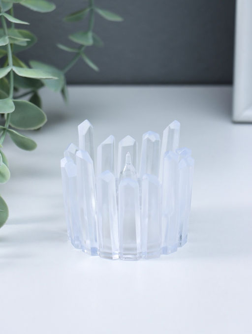 Цена за 2 шт. Светодиодная свеча LED - ночник RISALUX «Снежная королева», от батареек 3×LR1130, прозрачный, 5.5×5.5×5 см