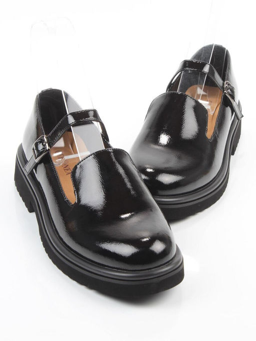 06-DLG05-2 BLACK Туфли женские (натуральная кожа)