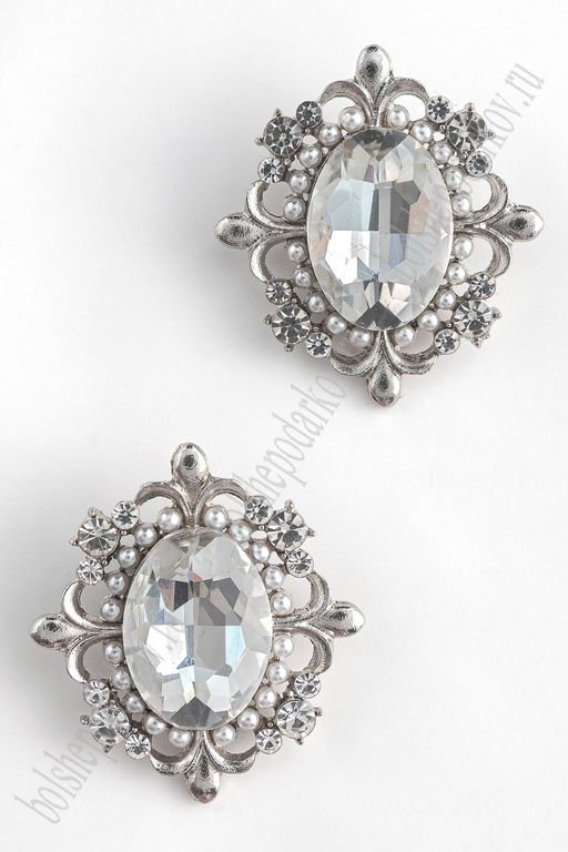 Серединка ювелирная (2 шт) SF-5956, серебро №09