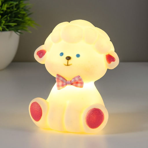 Фигурка светящаяся RISALUX «Бараш», LED-ночник, 1Вт, 3×LR44, белый, 6×7.5×10 см