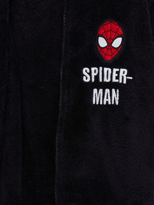 Dik Yaka Spiderman Nak??l? Uzun Kollu Pel?? Erkek ?ocuk Fermuarl? Sweatshirt - Waikiki фото 2