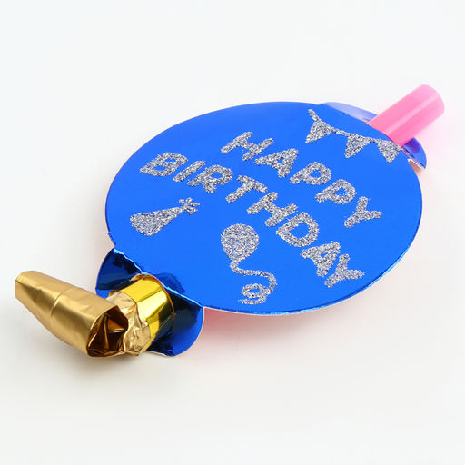 Карнавальный язычок «С днём рождения», набор 6 шт., цвета МИКС