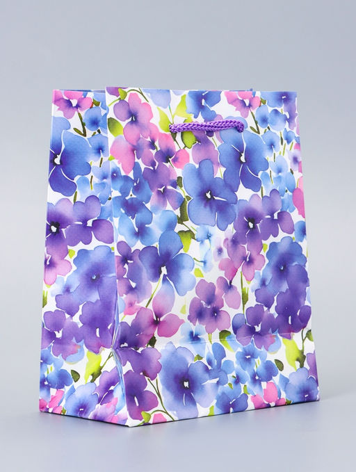 Цена за 4 шт. Пакет подарочный ламинированный Цветочный сад 11.5?14.5?6.5 см