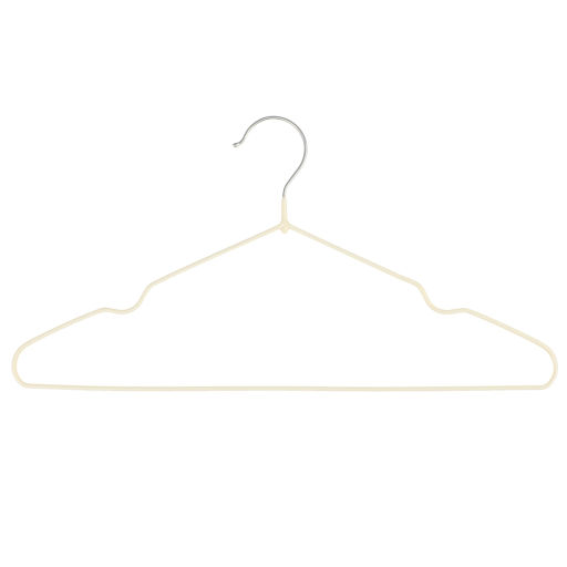 Цена за 3 шт. Плечики металлические нескользящие с полимерным покрытием 7шт "ТАРТИТАН", цвет белый, 41см (лейбл Селфи)