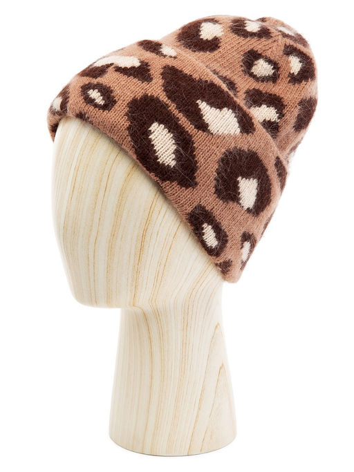 Шапка жен. анг+нейл LB-N88048 taupe/d.brown