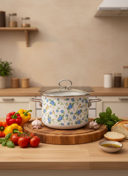 Кастрюля 4,0л цил. Summer Time 1SD205S белосн