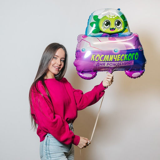 Цена за 3 шт. Воздушный шар фольгированный 24" «Космос»