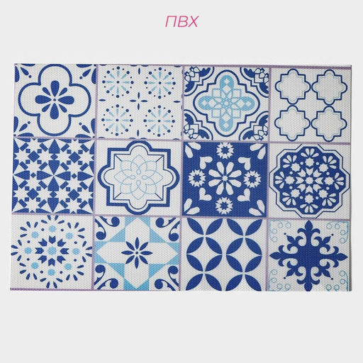 Салфетки сервировочные на стол Доляна «Мозаика», 4 шт., 45×30 см, синие