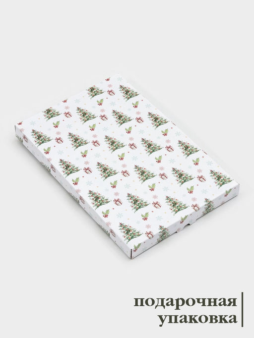 Блюдо новогоднее сервировочное Доляна Сказочное настроение 29.5?19.5 см, стекло, белое, красное  фото 3