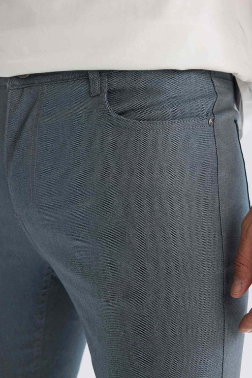 Slim Fit Yazl_k Chino Kanvas Dokulu Pantolon - Defacto фото 5