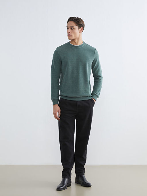 Bisiklet Yaka Erkek Sweatshirt