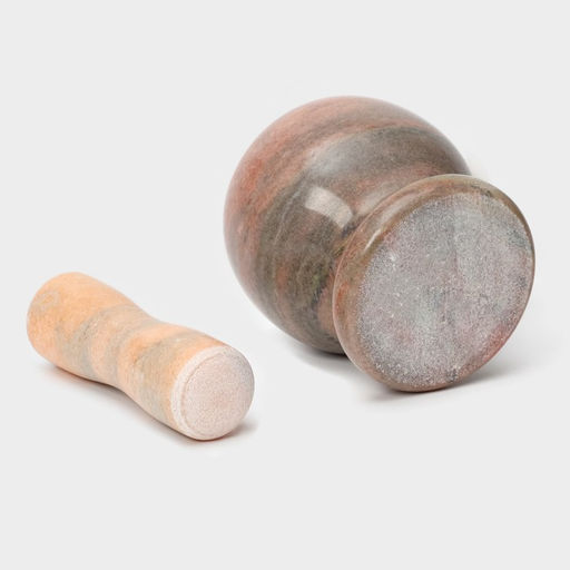 Ступка с толкушкой «Мрамор», из натурального камня, цвет коричневый