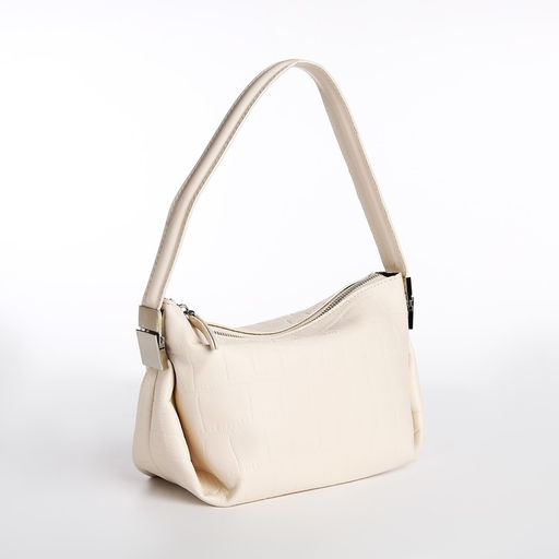 Сумка-багет на молнии, цвет белый - Simaland фото 5