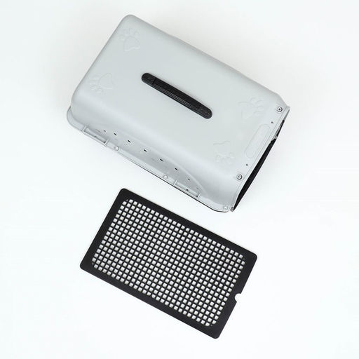 Переноска для животных пластиковая с металлической дверью 47 х 30 х 35 см, вес до 12 кг, серая 934 - Пижон фото 12