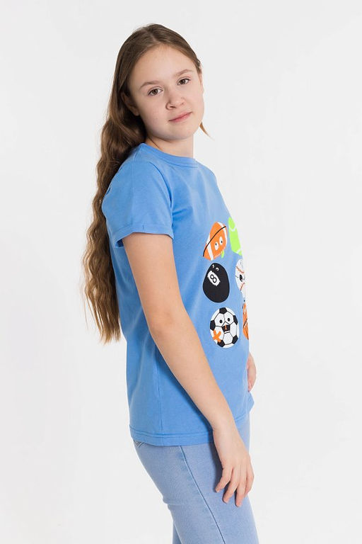 Футболка М222038Пб Голубой - Елена фото 2