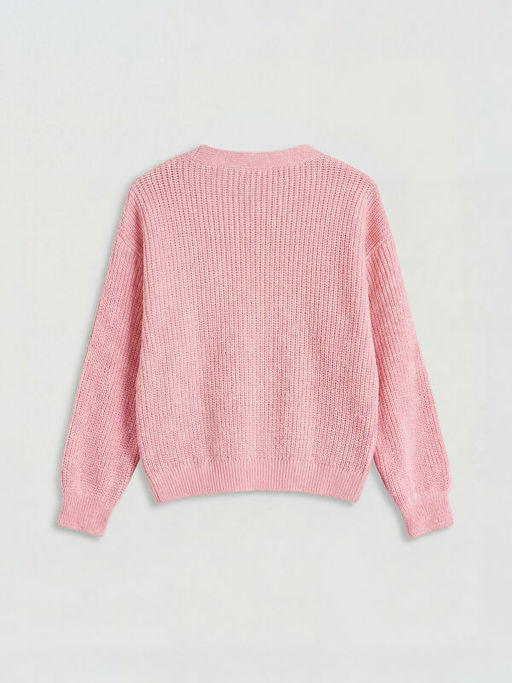 V Yaka Payet ??lemeli K?z ?ocuk Triko H?rka