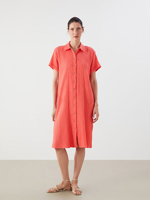 Dokulu Oversize M?slin G?mlek Elbise