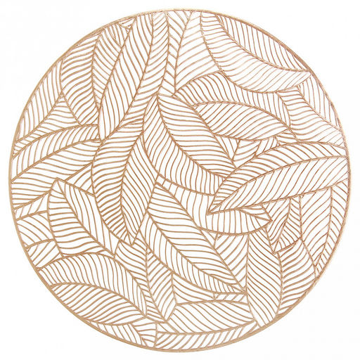 Салфетка декоративная "Листья" д38см ПВХ, медный (Китай)