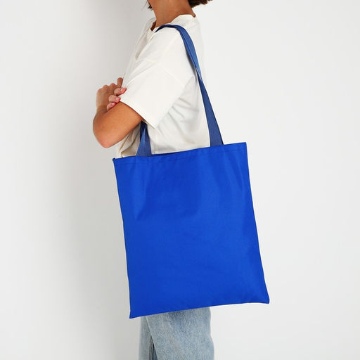 Сумка шопер NAZAMOK, 35х0.5х40 см, отд без молнии, без подклада, синяя  фото 6