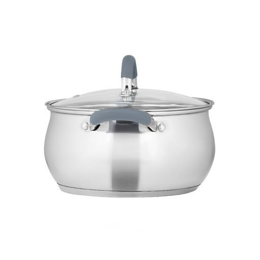 Кастрюля LARA (нерж) BELL 22x12,5см, 4,7л, капсулир индукц дно,стеклян. крышка (LR02-483)  фото 4