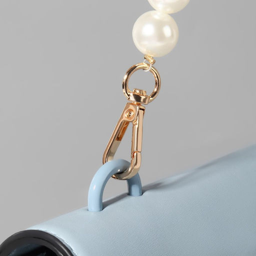 Ручка для сумки, жемчужные бусы, d=12, 14, 16 мм, 39 см, цвет белый, золотой