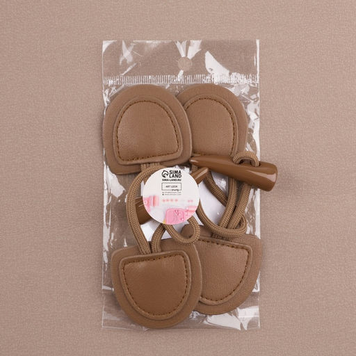 Застёжка-клевант 16×5 см, 2 шт., коричневая