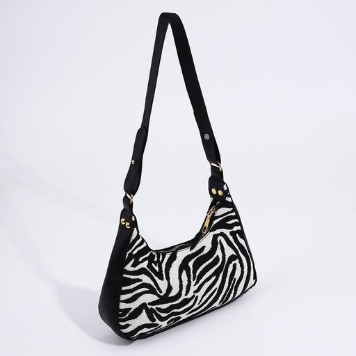 Сумка женская текстильная, 20×23×5.5 см, зебра