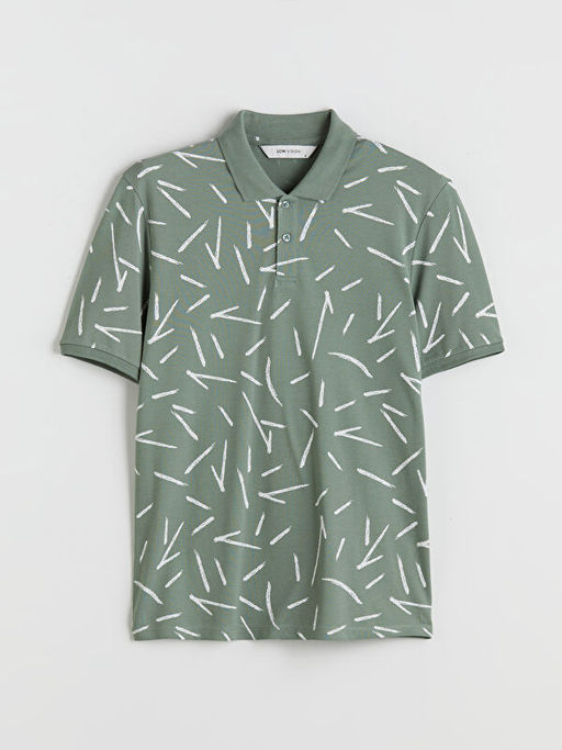 Polo Yaka Desenli Pike Erkek Ti??rt