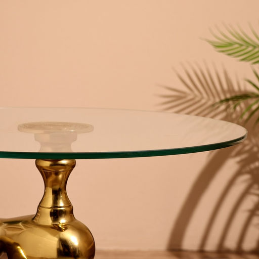 Столик кофейный, 50×50×46 см, алюминий, стекло