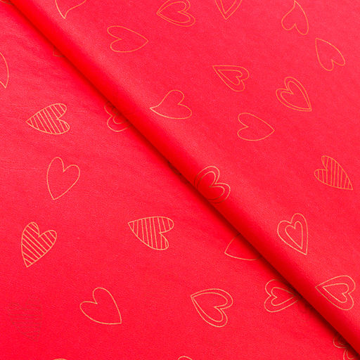 Цена за 10 шт. Бумага упаковочная тишью, Сердечки, 50 см ? 70 см 17 грамм, винная