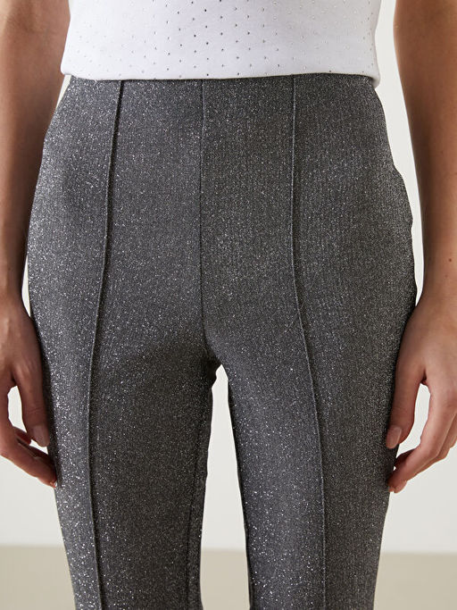 Ekstra Dar Fit Parlak G?r?n?ml? Kad?n Pantolon