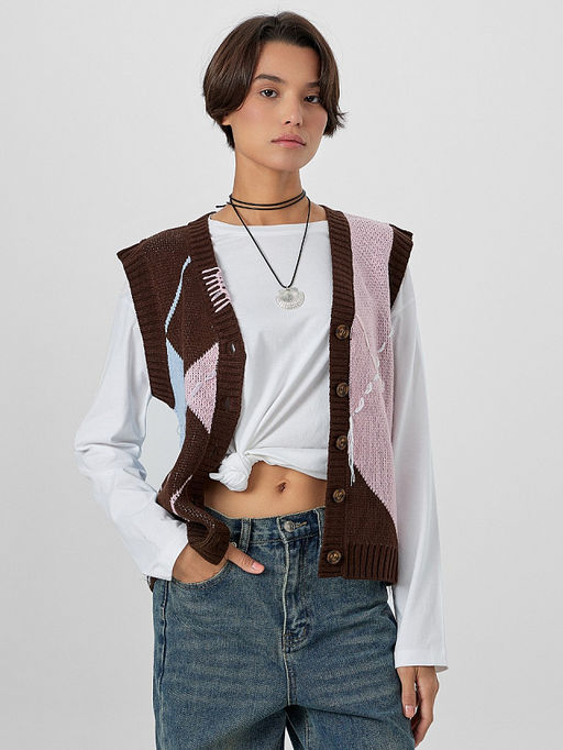 Жилет женский коричневый - Mark formelle фото 6