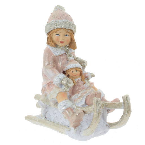 Фигурка декоративная "Ребёнок на санках", 2 в., L9 W5,5 H10,5 см, 2в.