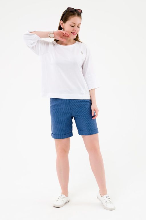 Шорты прямые с манжетами джинсовый - Odis фото 2