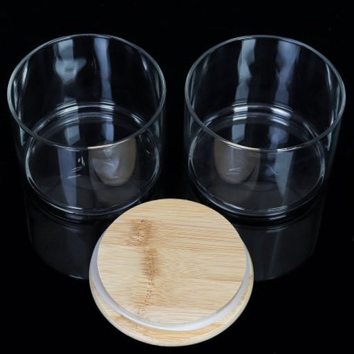 Банка для хранения 2-х ярусная бамбуковая крышка 8 см / LCSC22-8/уп 40/ - Галеонтрейд фото 4