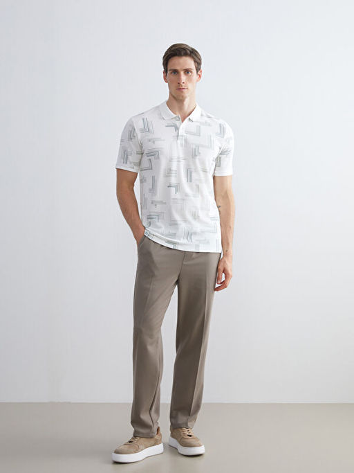 Polo Yaka Desenli Pike Erkek Ti??rt