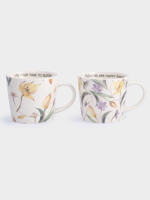 Кружка, 430 мл, 2 шт, фарфор N, белая, Летящие цветы, Fiori - Anna lafarg фото 10
