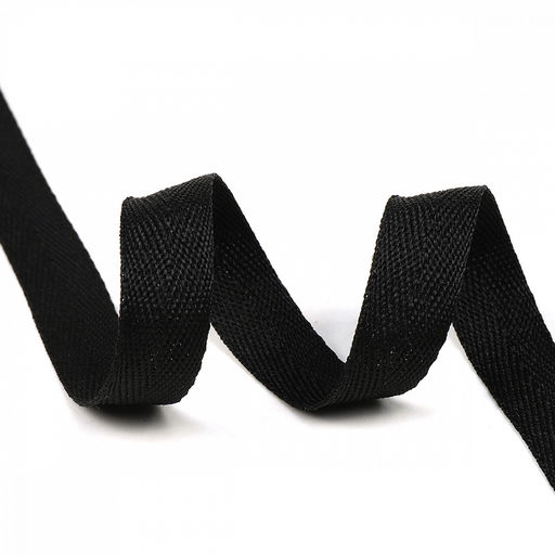 Лента-тесьма 20мм киперная 4г полиэстер TBY цв.F322 черный уп.50м