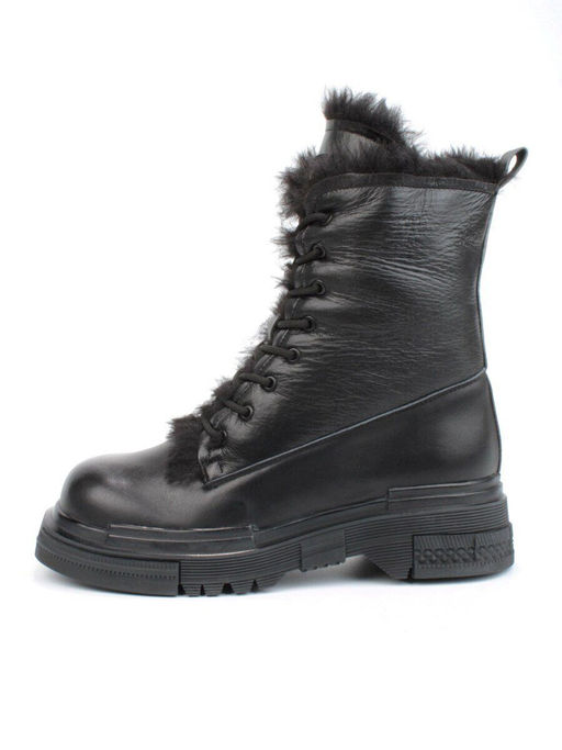 04-YPM5822A BLACK Ботинки зимние женские (натуральная кожа, натуральный мех) - Фабричный китай фото 6