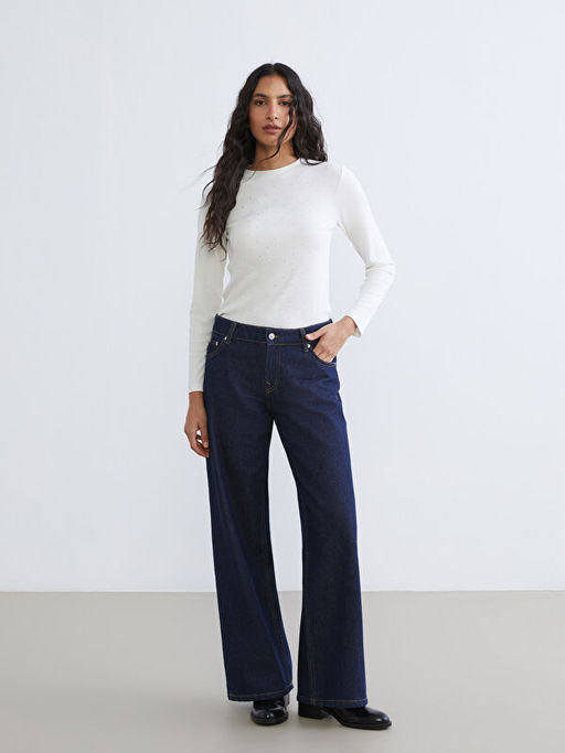 Bisiklet Yaka Ta?l? Kad?n Ti??rt