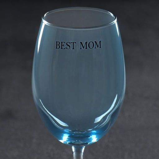 Бокал для вина с надписью Best mom, 360 мл, голубой - Дорого внимание фото 4