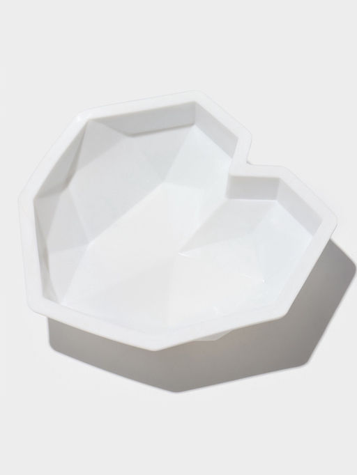 Форма для муссовых десертов и выпечки KONFINETTA Геометрия любви, силикон, 21.5?20?6 см, белая